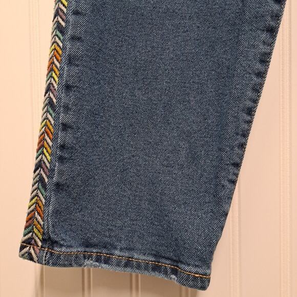 Knox Rose Ankle Jeans Womens 12 Blue Stretch Denim Mid Rise Chevron Side Stripe - Picture 6 of 14